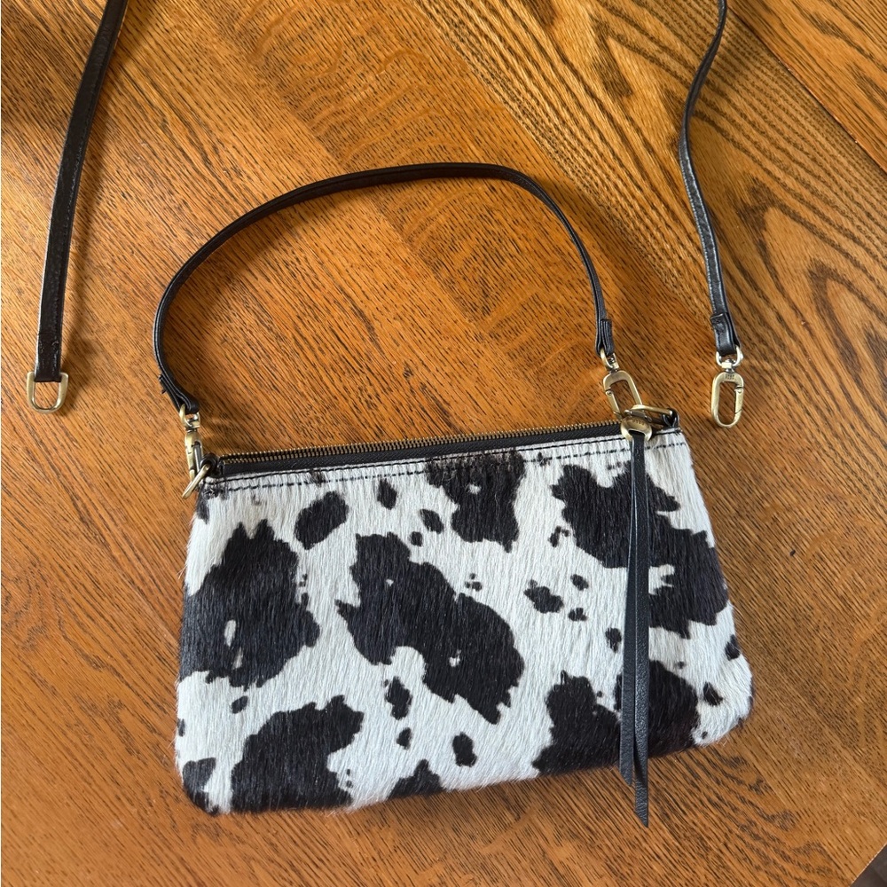 HOBO Black and White Cow Print Women's Bag